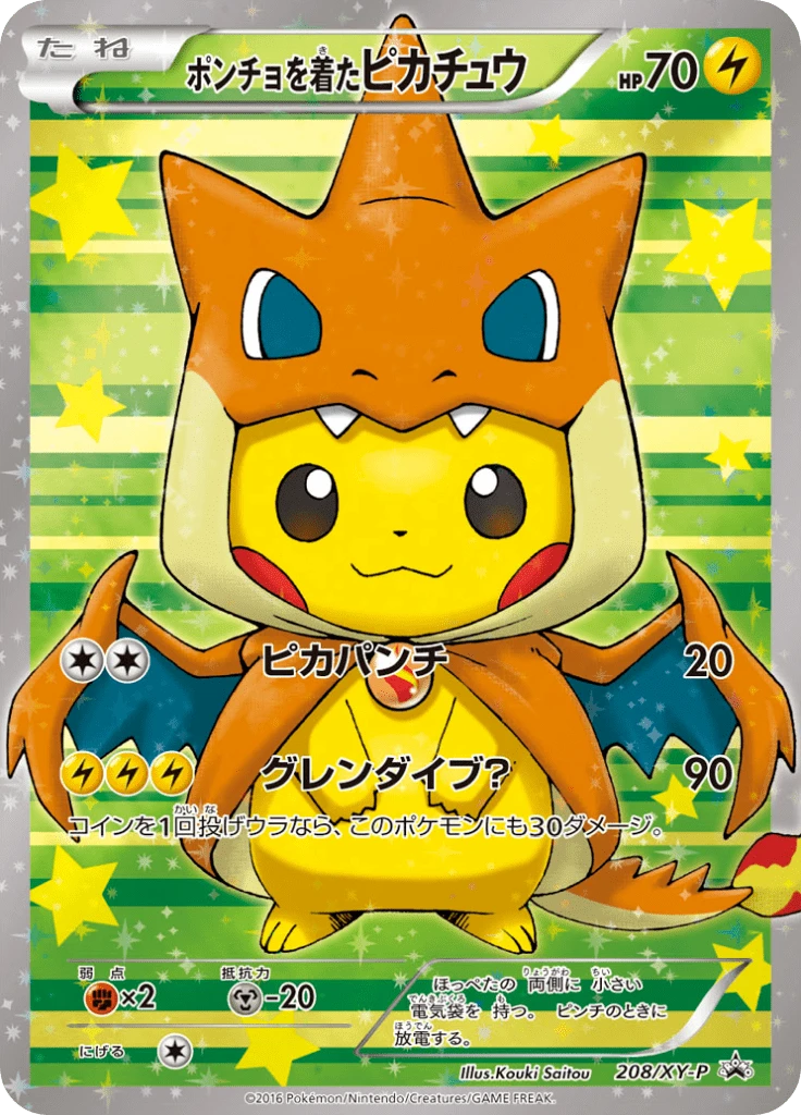 Poncho Wearing Pikachu Charizard 208xy P
