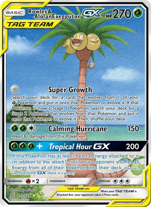 Rowlet & Alolan Exeggutor GX #215