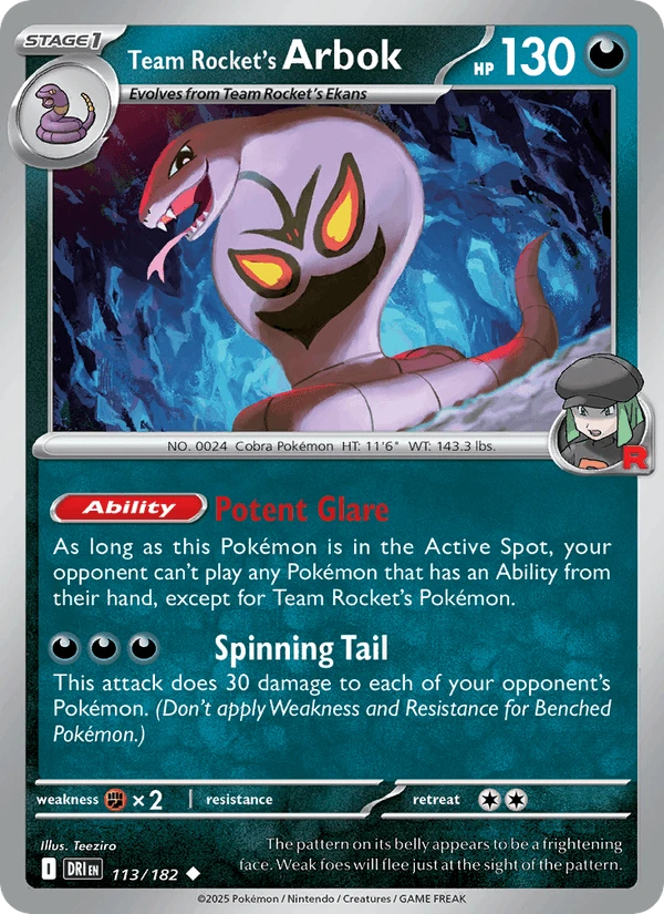 Team Rocket's Arbok #113