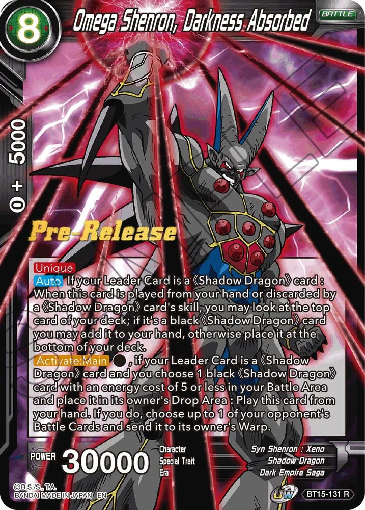 Omega Shenron, Darkness Absorbed [Pre-Release] #BT15-131