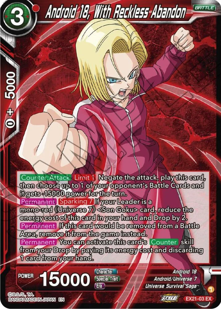 Android 18, With Reckless Abandon #EX21-03