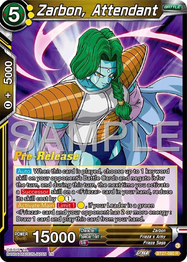Zarbon, Attendant [Pre-Release] #BT27-080