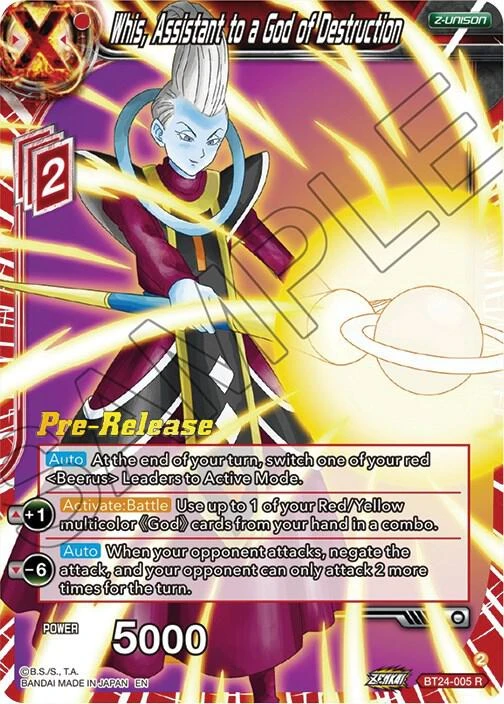 Whis, Assistant to a God of Destruction [Pre-Release] #BT24-005