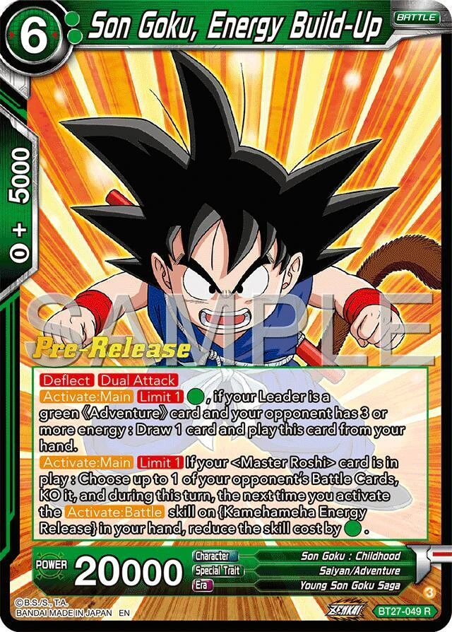 Son goku, Enegry Build-Up [Pre-Release] #BT27-049