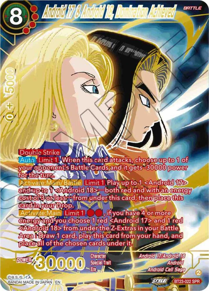 Android 17 & Android 18, Domination Achieved [SPR] #BT23-022