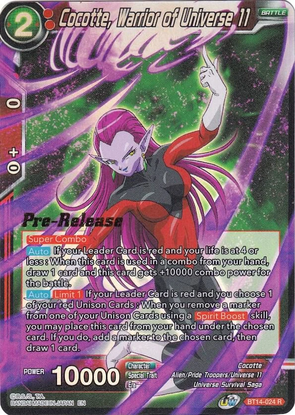 Cocotte, Warrior of Universe 11 [Pre-Release] #BT14-024