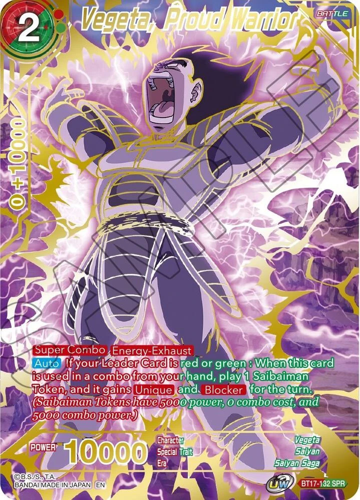 Vegeta, Proud Warrior [SPR] #BT17-132