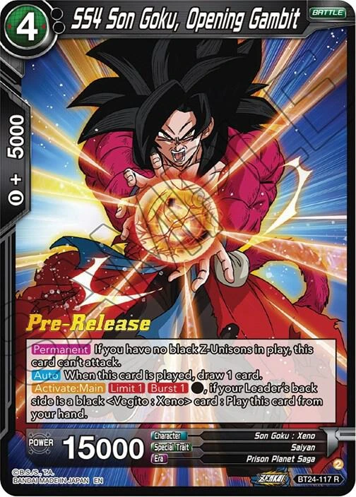 SS4 Son Goku, Opening Gambit [Pre-Release] #BT24-117
