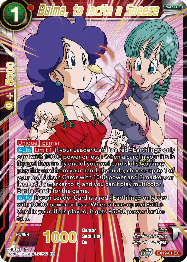 Bulma, to Incite a Sneeze #EX19-01