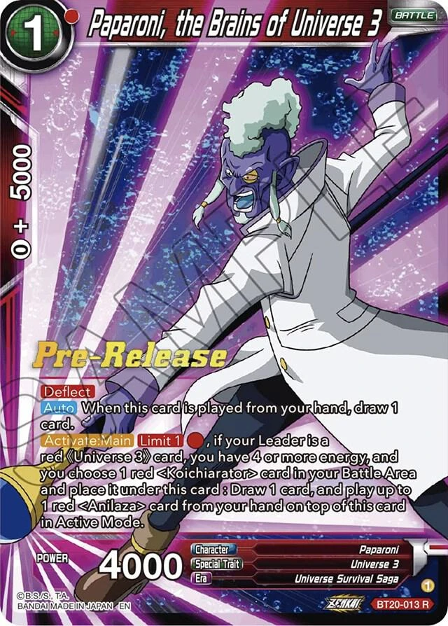 Paparoni, the Brains of Universe 3 [Pre-Release] #BT20-013
