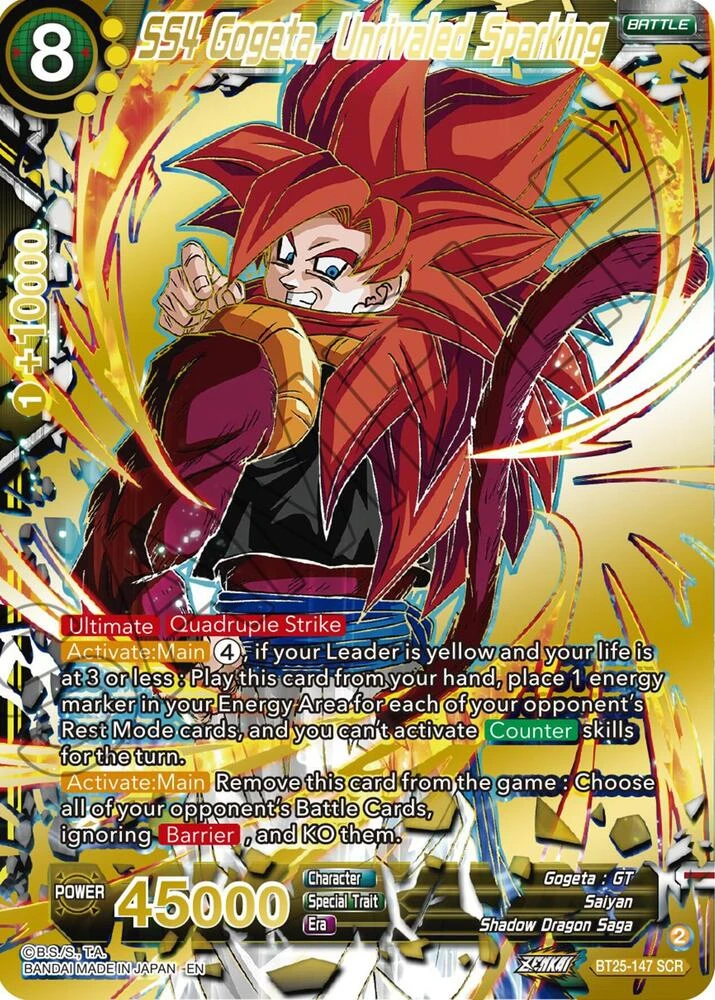 SS4 Gogeta, Unrivaled Sparking #BT25-147