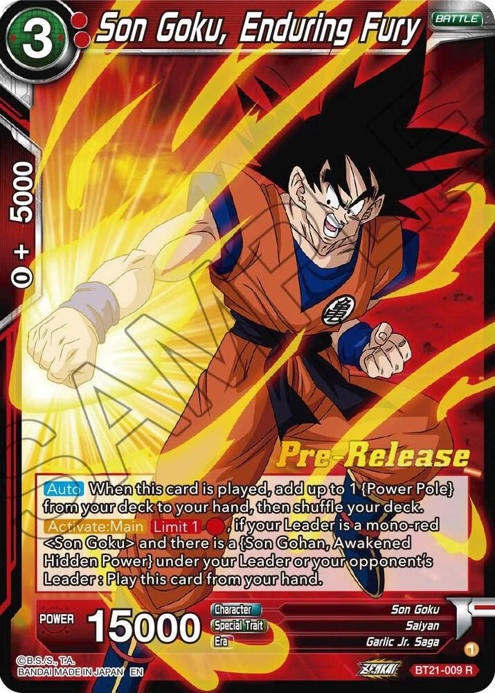 Son Goku, Enduring Fury [Pre-Release] #BT21-009