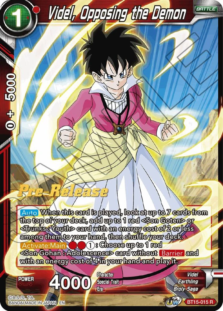 Videl, Opposing the Demon [Pre-Release] #BT15-015