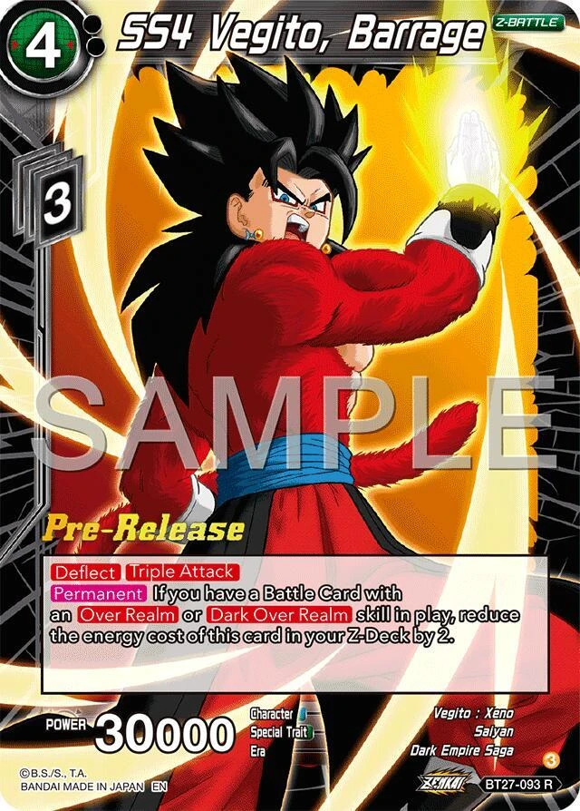 SS4 Vegito, Barrage [Pre-Release] #BT27-093
