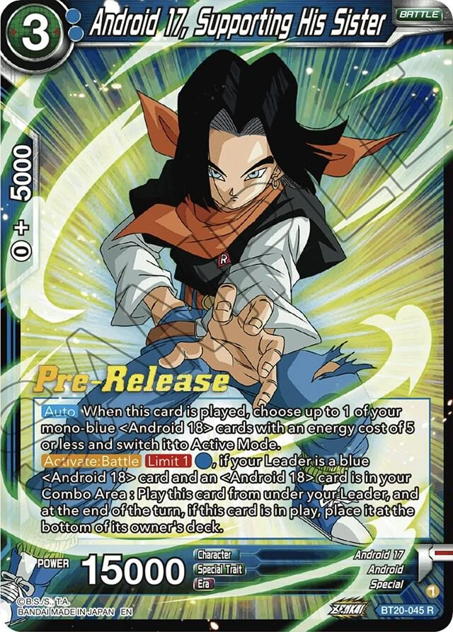 Android 17, Supporting His Sister [Pre-Release] #BT20-045