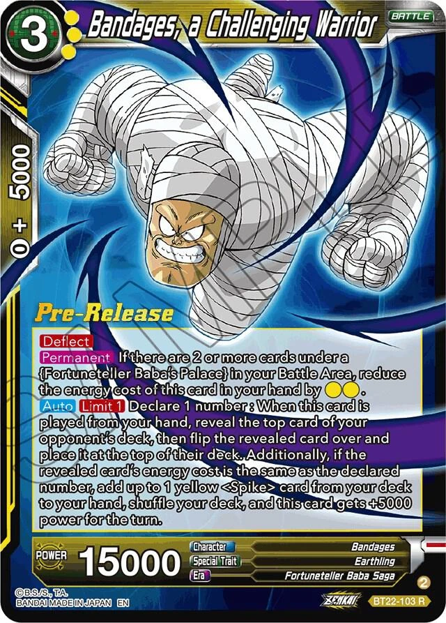 Bandages, a Challenging Warrior [Pre-Release] #BT22-103