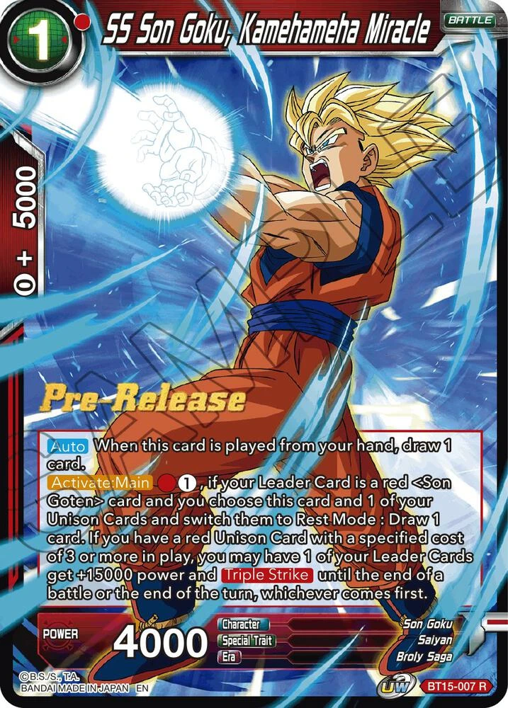 SS Son Goku, Kamehameha Miracle [Pre-Release] #BT15-007