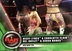 Becky Lynch & Charlotte Flair def. Bayley & Sasha Banks [Green]