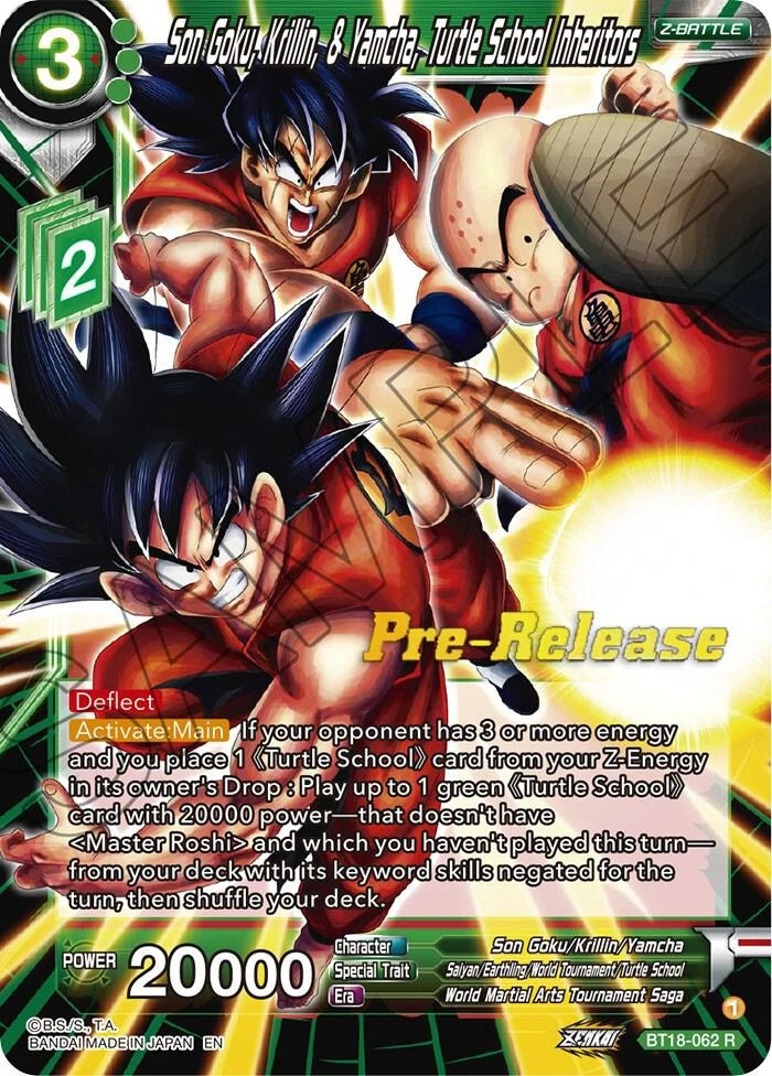 Son Goku, Krillin, & Yamcha, Turtle School Inheritors [Pre-Release] #BT18-062
