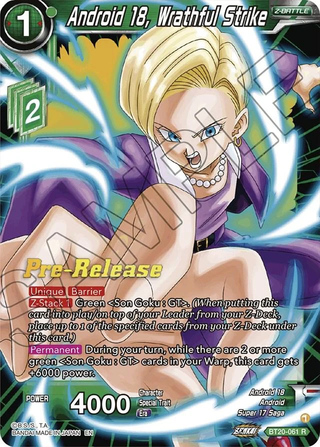 Android 18, Wrathful Strike [Pre-Release] #BT20-061