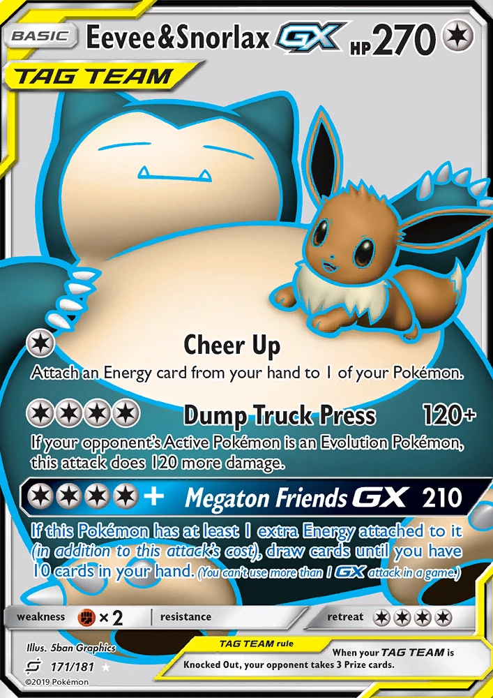 Eevee & Snorlax Gx #171