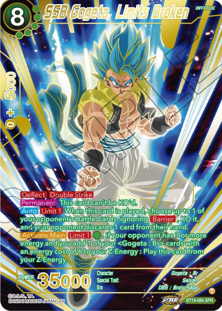 SSB Gogeta, Limits Broken [SPR] #BT19-084