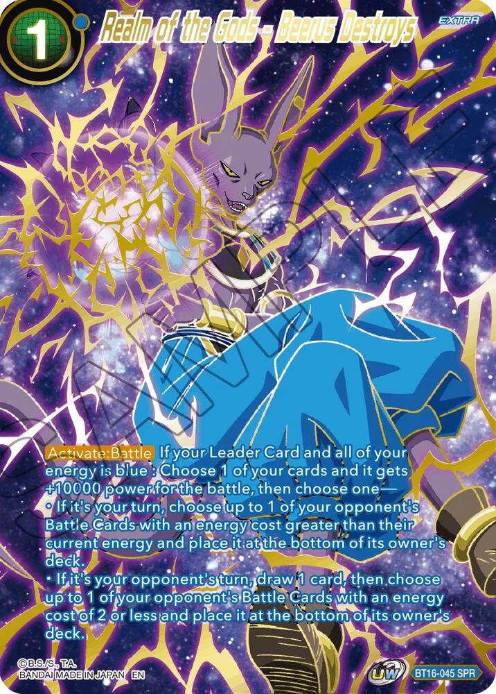 Realm of the Gods - Beerus Destroys [SPR] #BT16-045