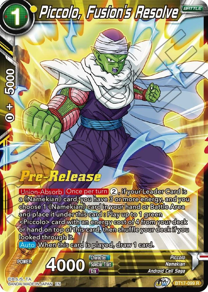 Piccolo, Fusion's Resolve [Pre-Release] #BT17-099